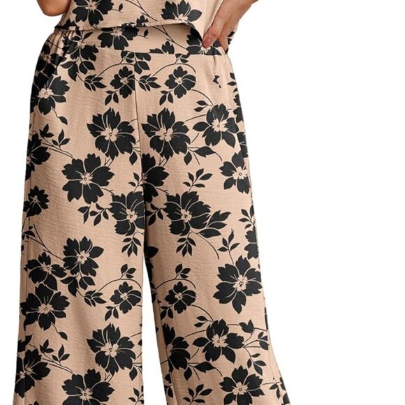 Other - Women's Summer 2 Piece Outfit Set Crop Top Wide Leg Pants Pockets Jumpsuit